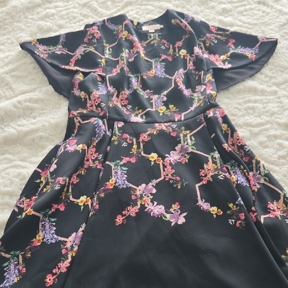 Ted Baker London Dresses & Skirts - Ted Baker London Black Floral Midi Dress